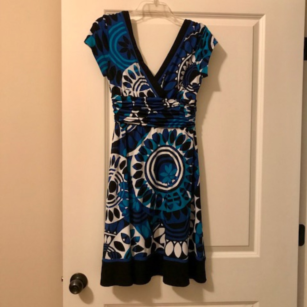 Dressbarn dress blue black sz 8P ladies